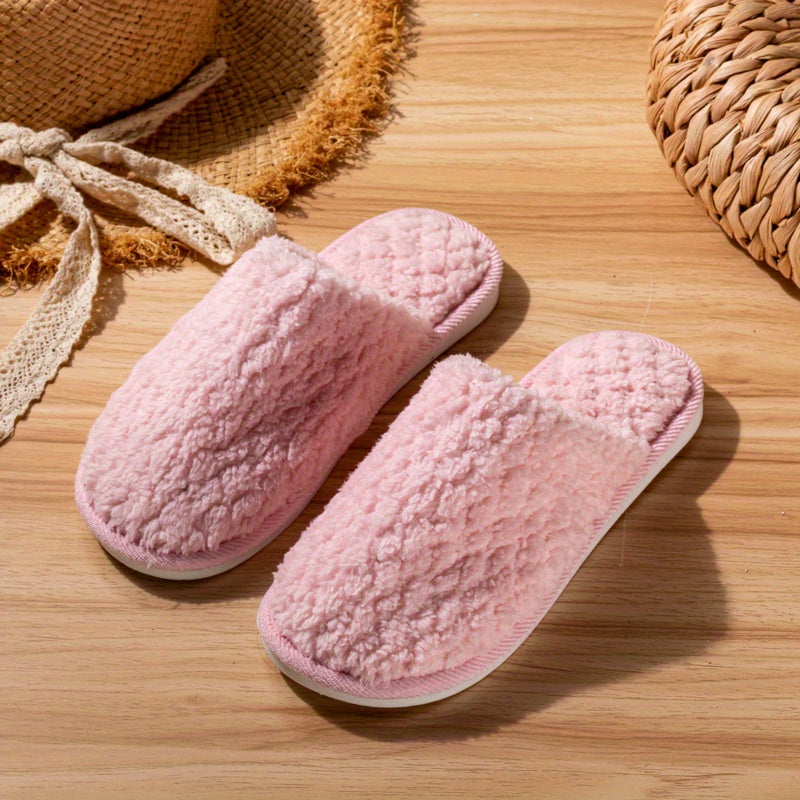 Women's Plush Indoor Slippers Winter Warm & Cozy Flat Shoes