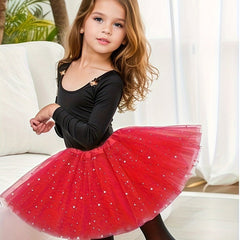 Sequin Layered Tutu Skirt Girls Ballet Dance Skirt