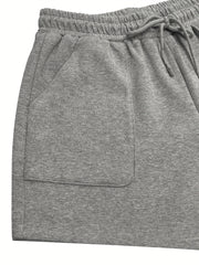 Casual Shorts Women's Plus Solid Elastic Drawstring Shorts