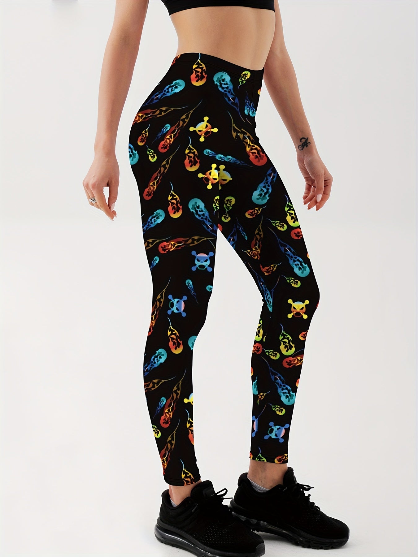 Skull Graphic Yoga Leggings for Women