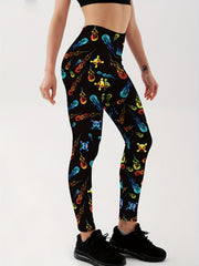 Skull Graphic Yoga Leggings for Women