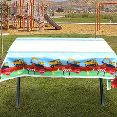 Construction Theme Birthday Party Tablecloth Waterproof