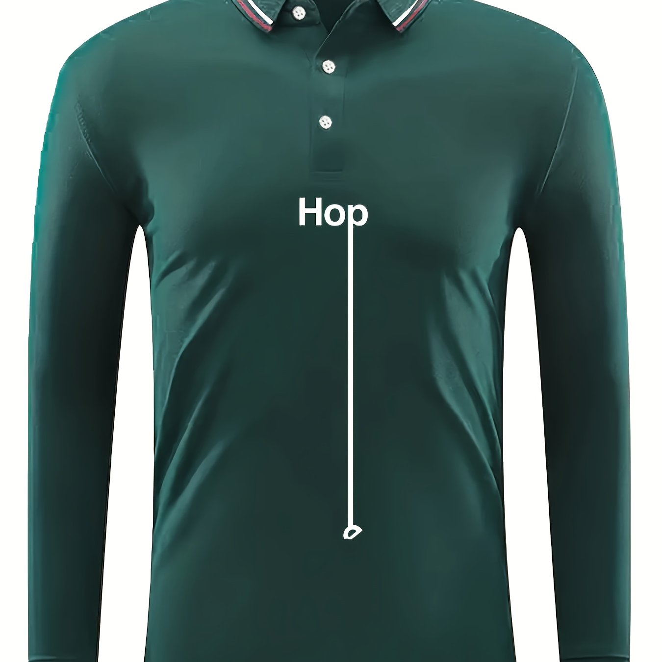 HOP Pattern Men's Long Sleeve Polo Shirt
