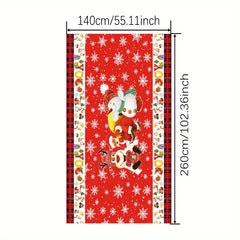 Polyester Tablecloth Merry Christmas Snowflake Deer Snowman Pattern