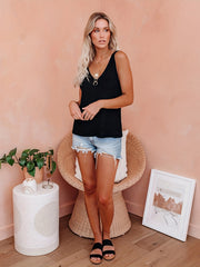 Sleeveless Knit Sweater Sexy V Neck Versatile Sweater
