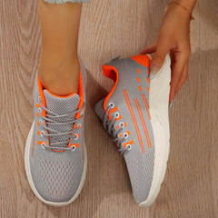 Women's Breathable Knit Sneakers Casual Lace Up Running Shoes