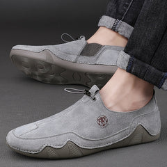 CLOHOO Men's Slip On Shoes Khaki Grey