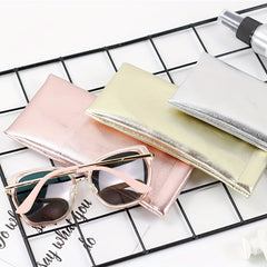 Solid Textured Glasses Bag PU Leather Sunglasses Storage Pouch