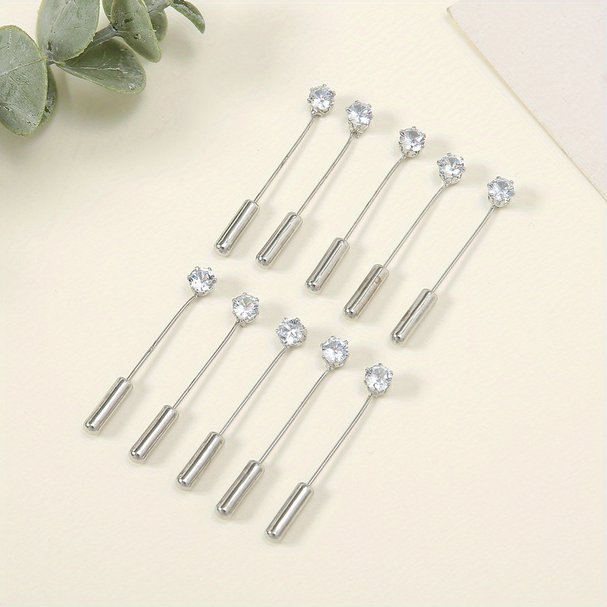 10pcs Sliver Rhinestone Pins Silk Scarf Fixed Buckles Scarf Cardigan Shawl