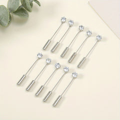10pcs Sliver Rhinestone Pins Silk Scarf Fixed Buckles Scarf Cardigan Shawl