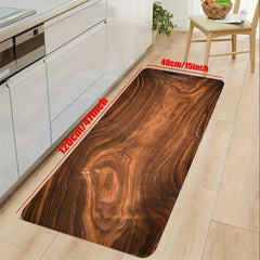 Vintage Wood Print Kitchen Rug Soft Anti Fatigue Waterproof Non Slip Mat