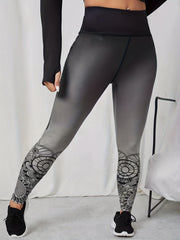 Floral & Ombre Print Sports Leggings