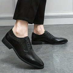 Men's Brogue Carved Oxford Shoes for Wedding Business