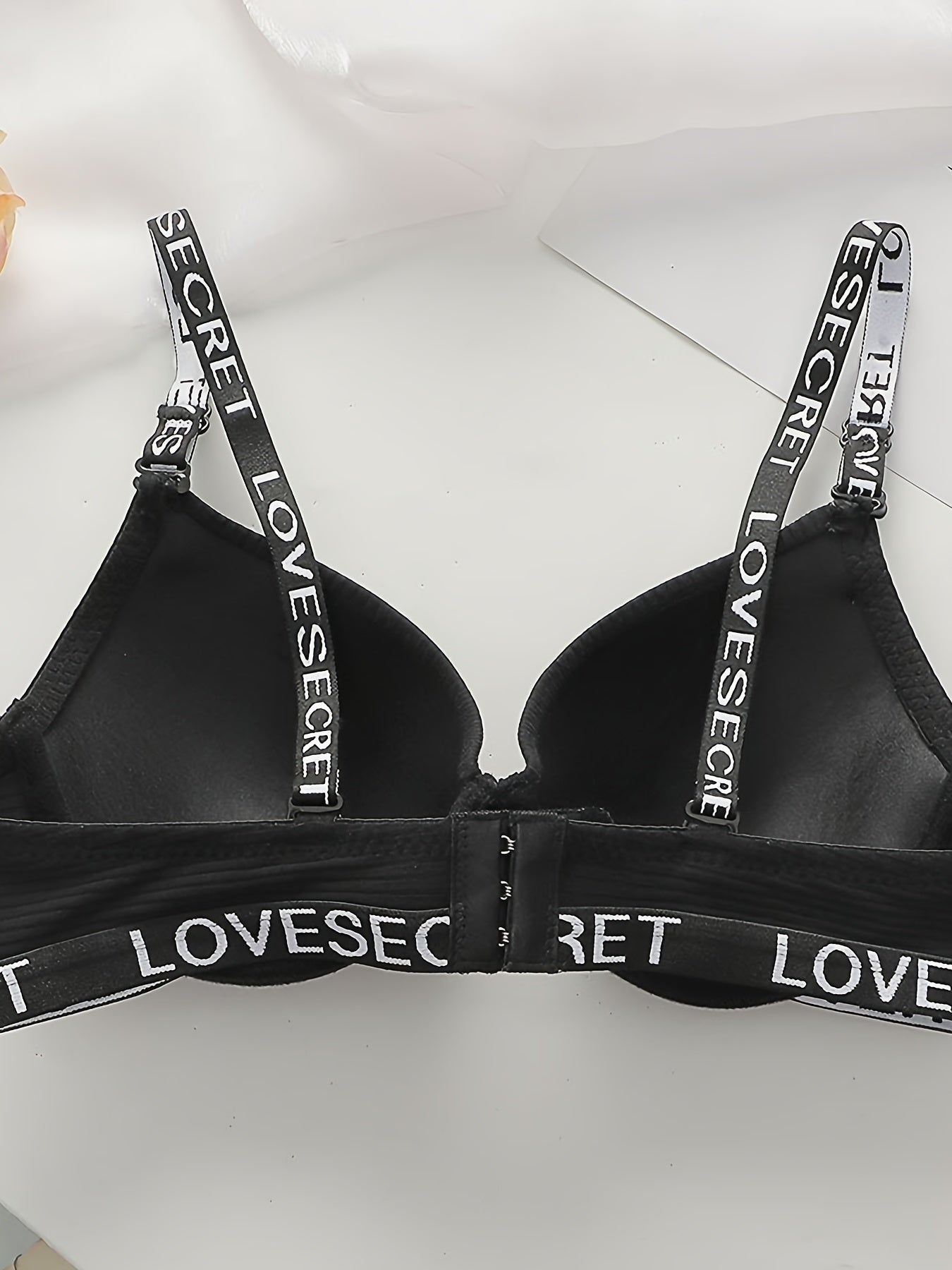 Letter Print Bra & Panties Set Women's Lingerie