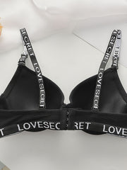 Letter Print Bra & Panties Set Women's Lingerie