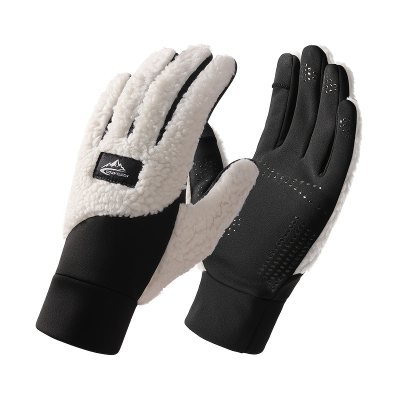 Winter Cycling Gloves Thickened Plus Velvet Men Women Windproof Touch Screen