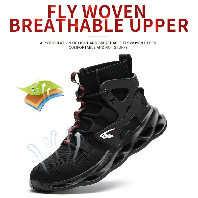 CEATSAFETV Steel Toe Work Boots Puncture Proof High Top Industrial Shoes