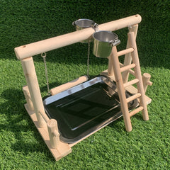 Parrot Play Stand & Swing Ladder Toy for Entertainment