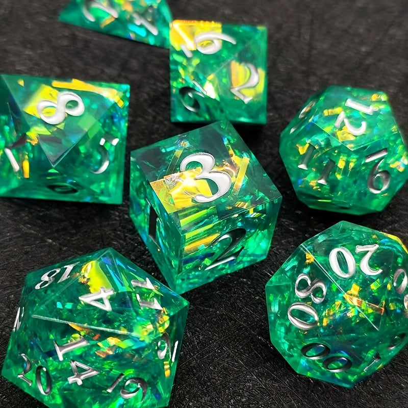 Resin Colored Stripes Dice Multifaceted Game Dice