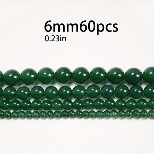 Green Agate Round Loose Beads for DIY Bracelet Bangle Necklace