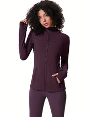 Full Zip Yoga Jacket with Thumb Holes and Pockets