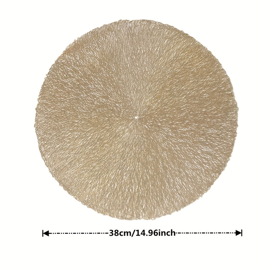 Plastic Placemats Western Food Mat Round Hollow Bronzing Dining Table Mat