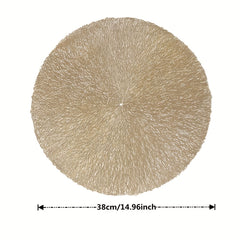 Plastic Placemats Western Food Mat Round Hollow Bronzing Dining Table Mat