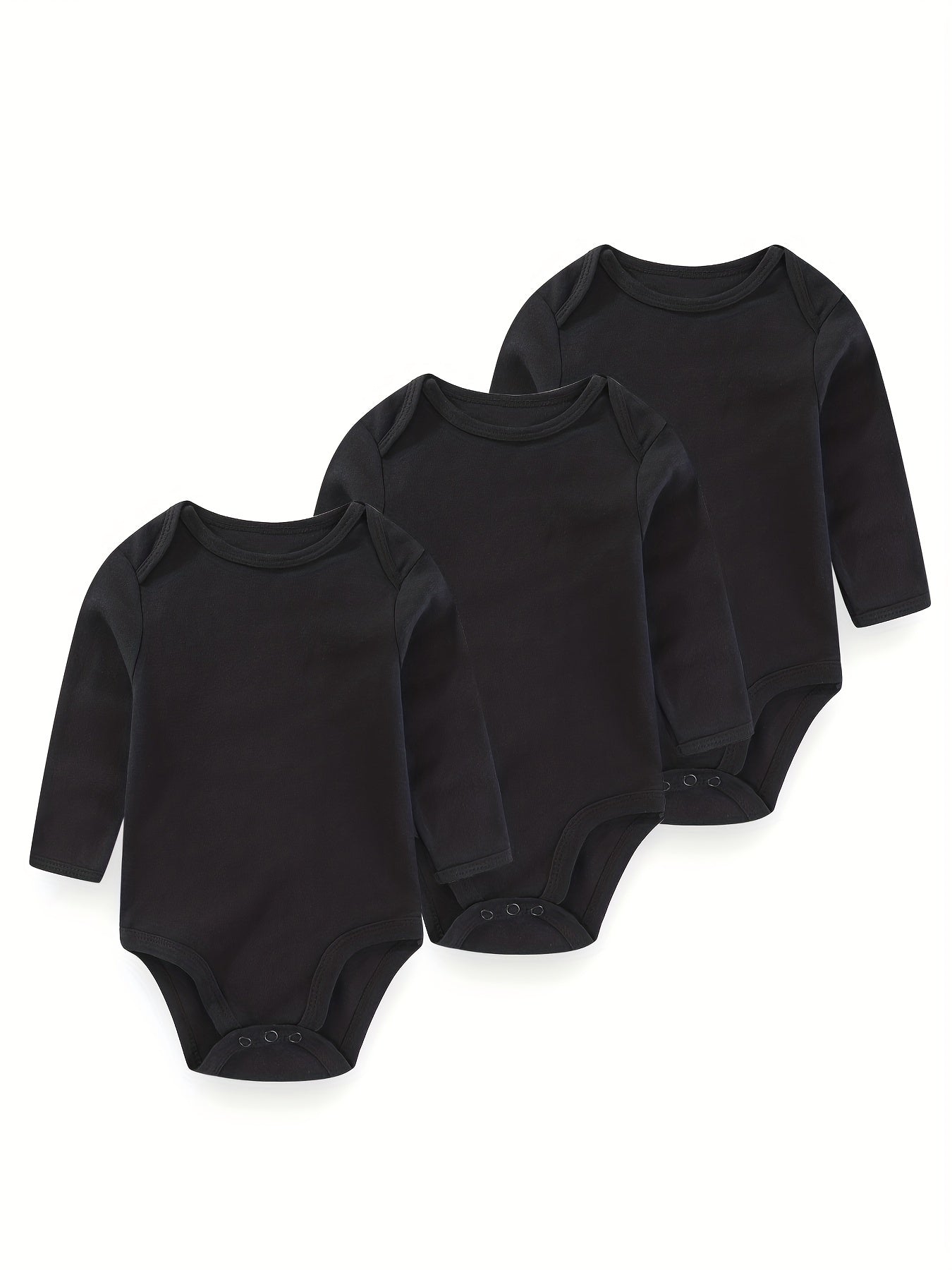 3Pcs Spring Autumn Unisex Long Sleeve Baby Bodysuits