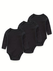 3Pcs Spring Autumn Unisex Long Sleeve Baby Bodysuits