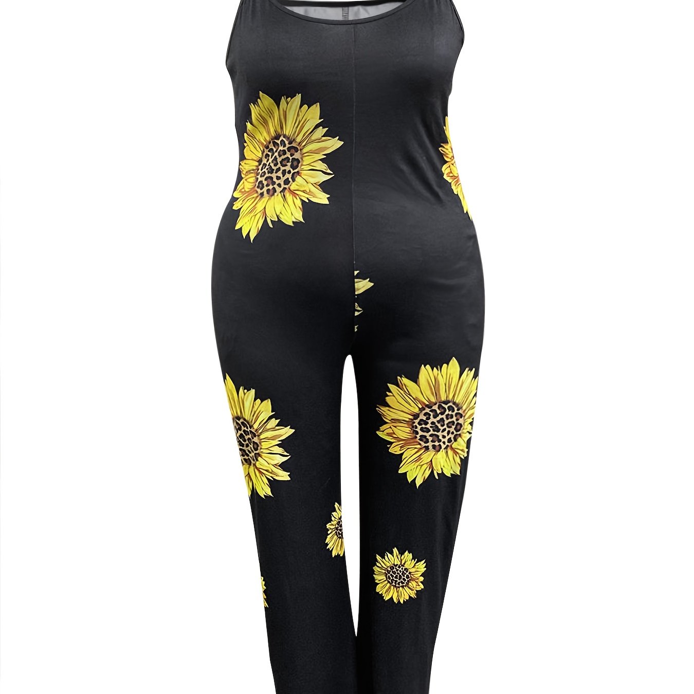 Sunflower Print Boho Jumpsuit