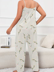 Floral Print Round Neck Cami & Pants Lounge Set