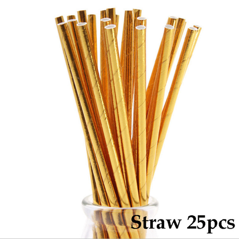 25pcs American Football Disposable Paper Straws