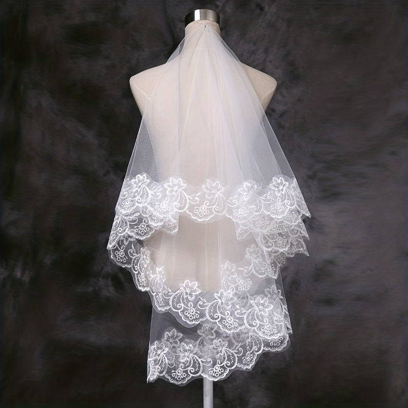 Short Wedding Head Veil Layer Bridal Accessories