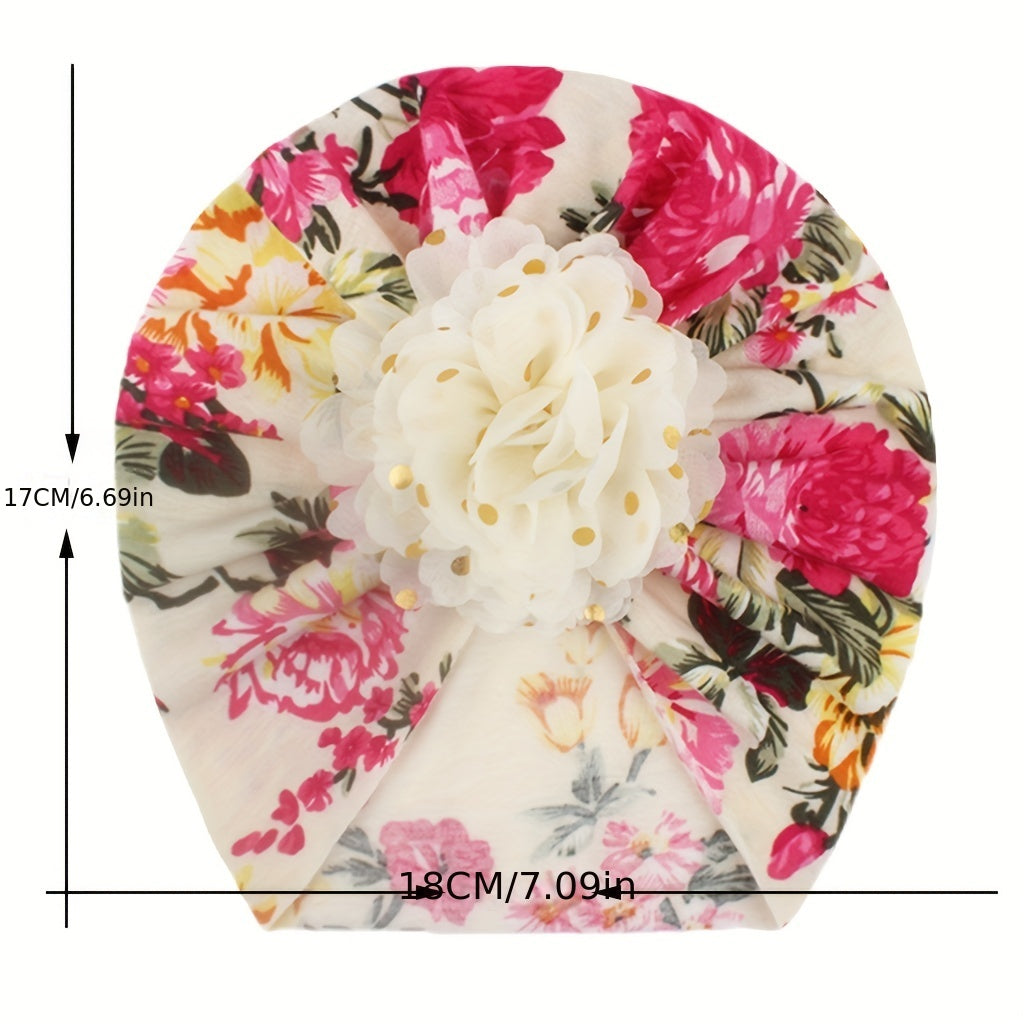 Europe And The United States Dot Floral Baby Hat