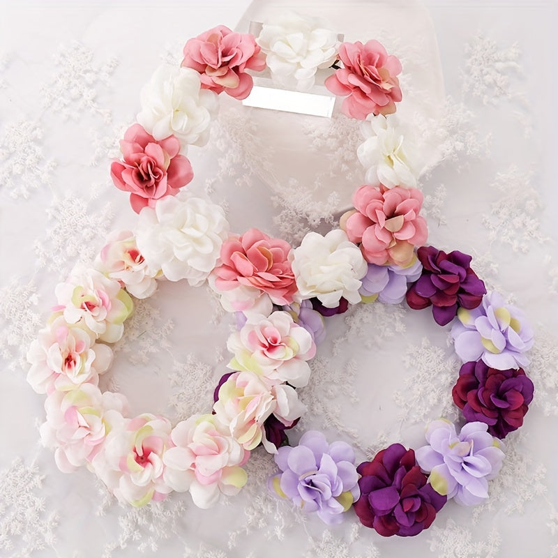 Girls Flower Hair Wreath Headwear Bridal Accessories