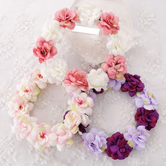 Girls Flower Hair Wreath Headwear Bridal Accessories