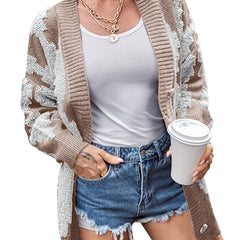 Casual Cardigan Women's Plus Button Up Long Sleeve Knit Coat