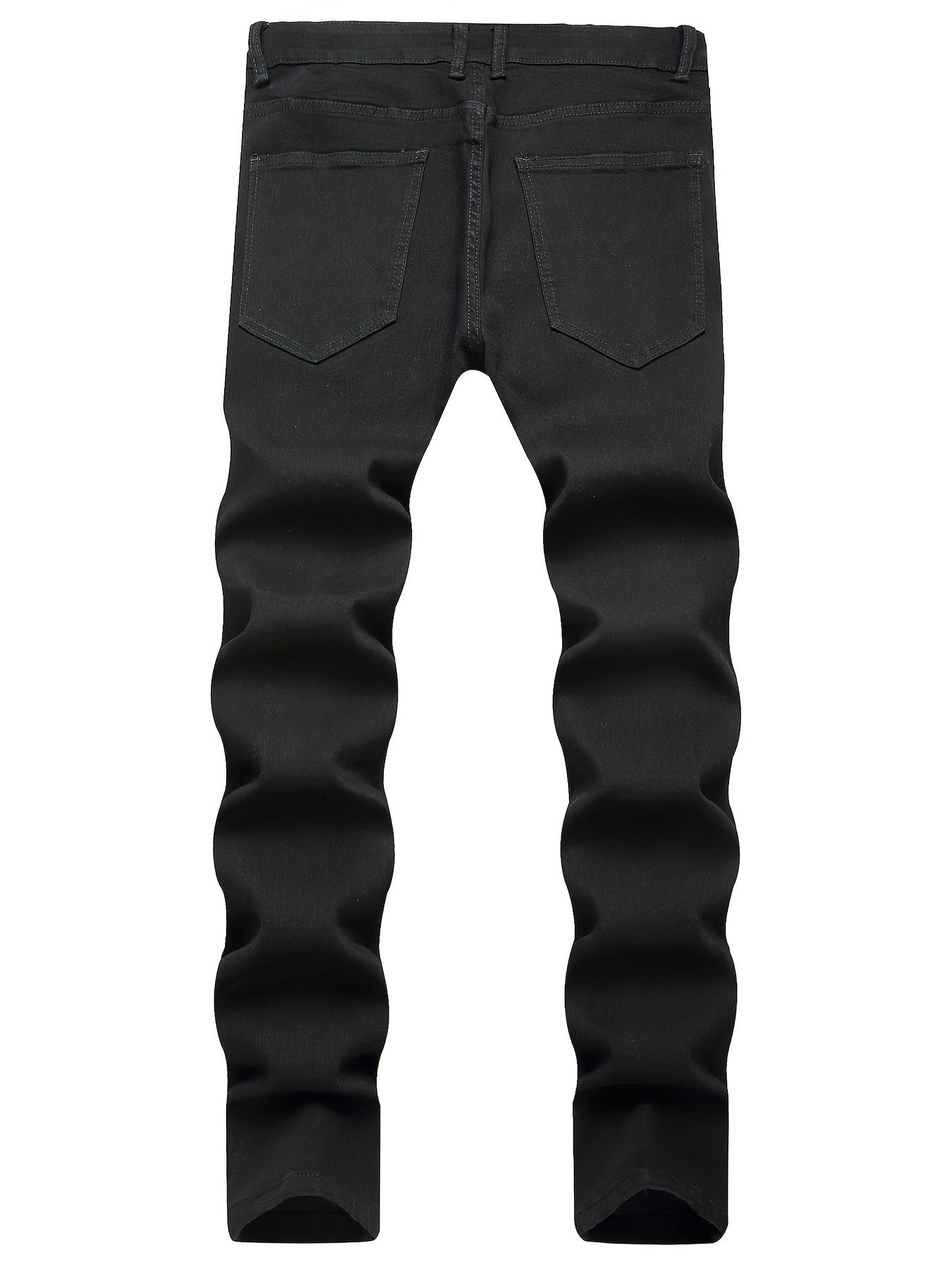 Slim Fit Ripped Jeans Men's Casual Street Style Medium Stretch Denim Pants