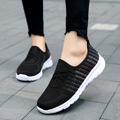 Women's Cross Strap Mesh Flat Shoes Slip On Sports Shoes Lightweight