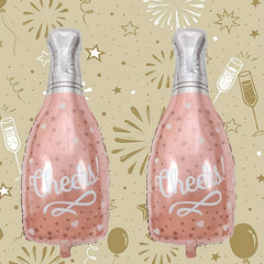 Rose Wine Bottle Balloons Birthday Decoration Self Sealing Tying Tool