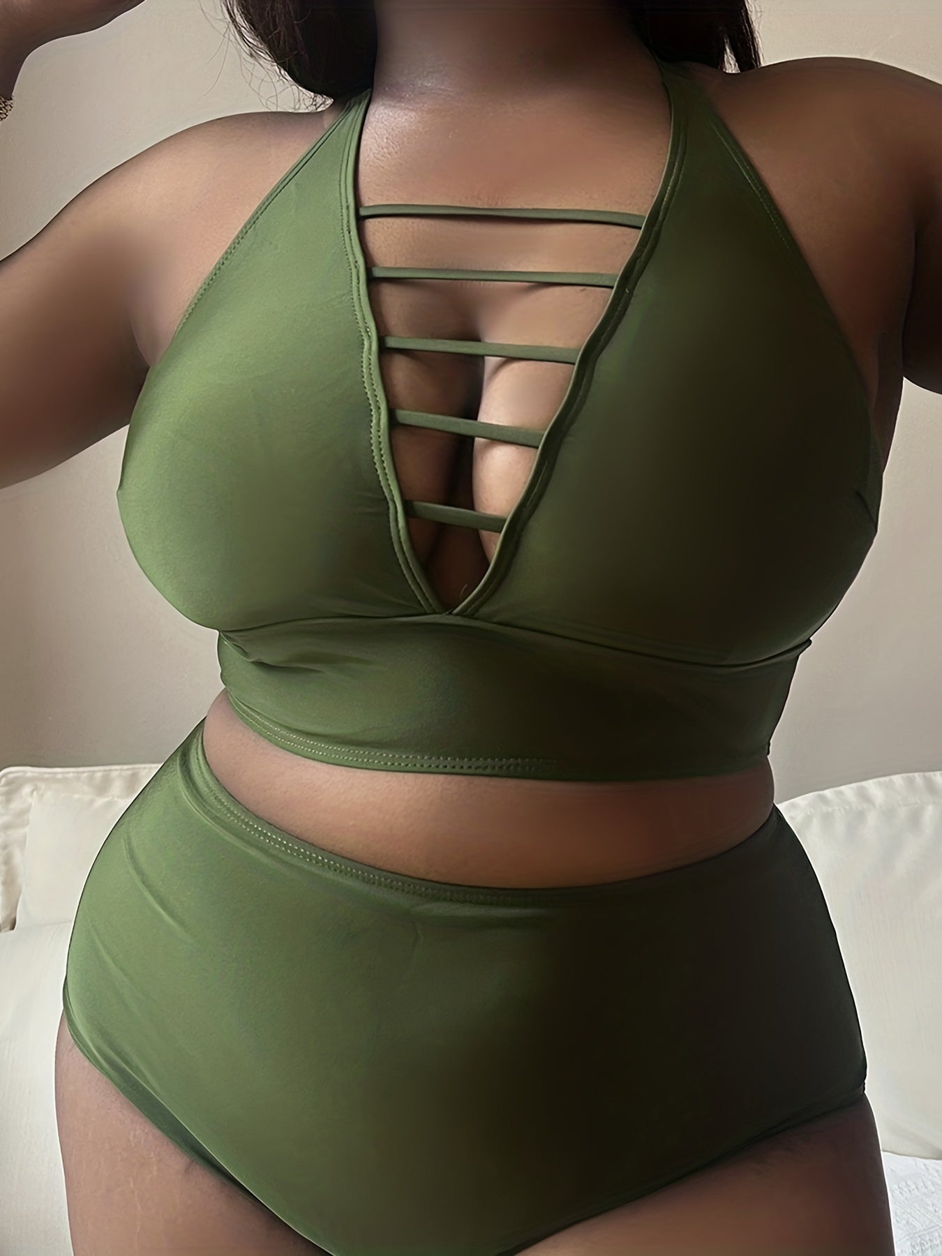 Sexy Cut Out Bikini Set High Stretch Two Piece Set