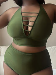 Sexy Cut Out Bikini Set High Stretch Two Piece Set
