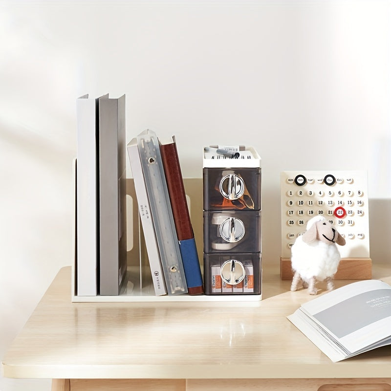 Three-layer Drawer Office Storage Box Desk Desktop Book Stand