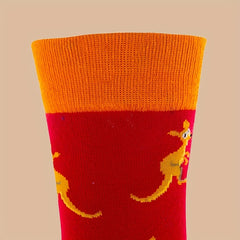 Men's Cartoon Pattern Crew Socks Cotton Blend Casual Unisex Socks