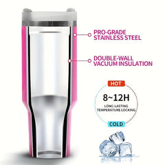 40oz Insulated Tumbler With Handle And Straw Cover Stainless Steel Cup