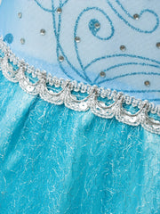 Girls Princess Dress Snow Rhinestones Pattern Movie Costume Dress