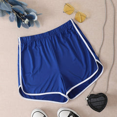 Elastic Waist Trim Shorts Casual Sporty Binding Shorts