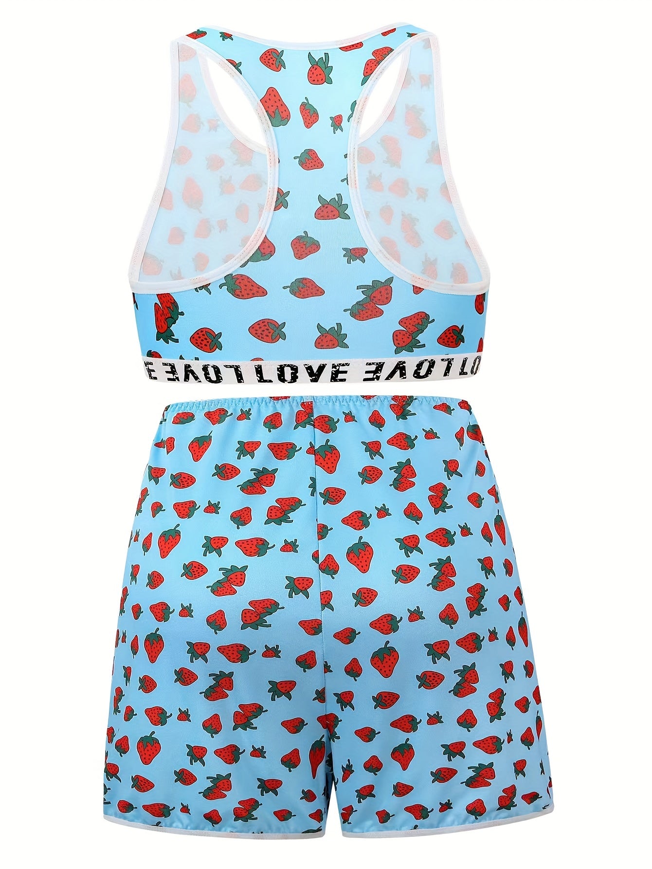 Strawberry Print Bra & Shorts Lounge Set