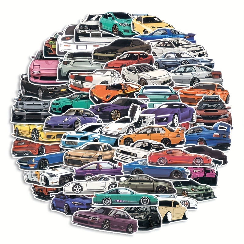 50pcs Car Cartoon Stickers for DIY Decoration
