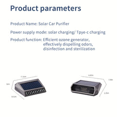 Solar Car Air Purifier Eliminates Odor Nightlight